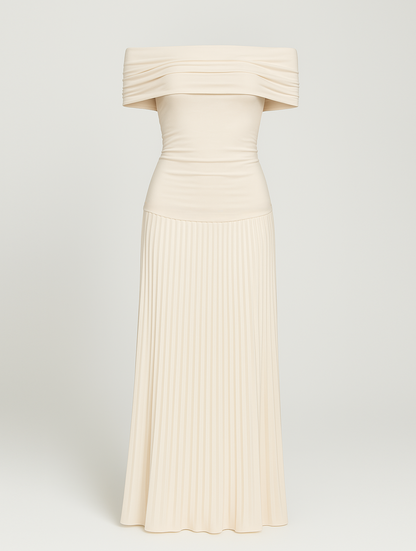 Susan | Timeless Elegant Off-Shoulder Maxi Dress - Image 4
