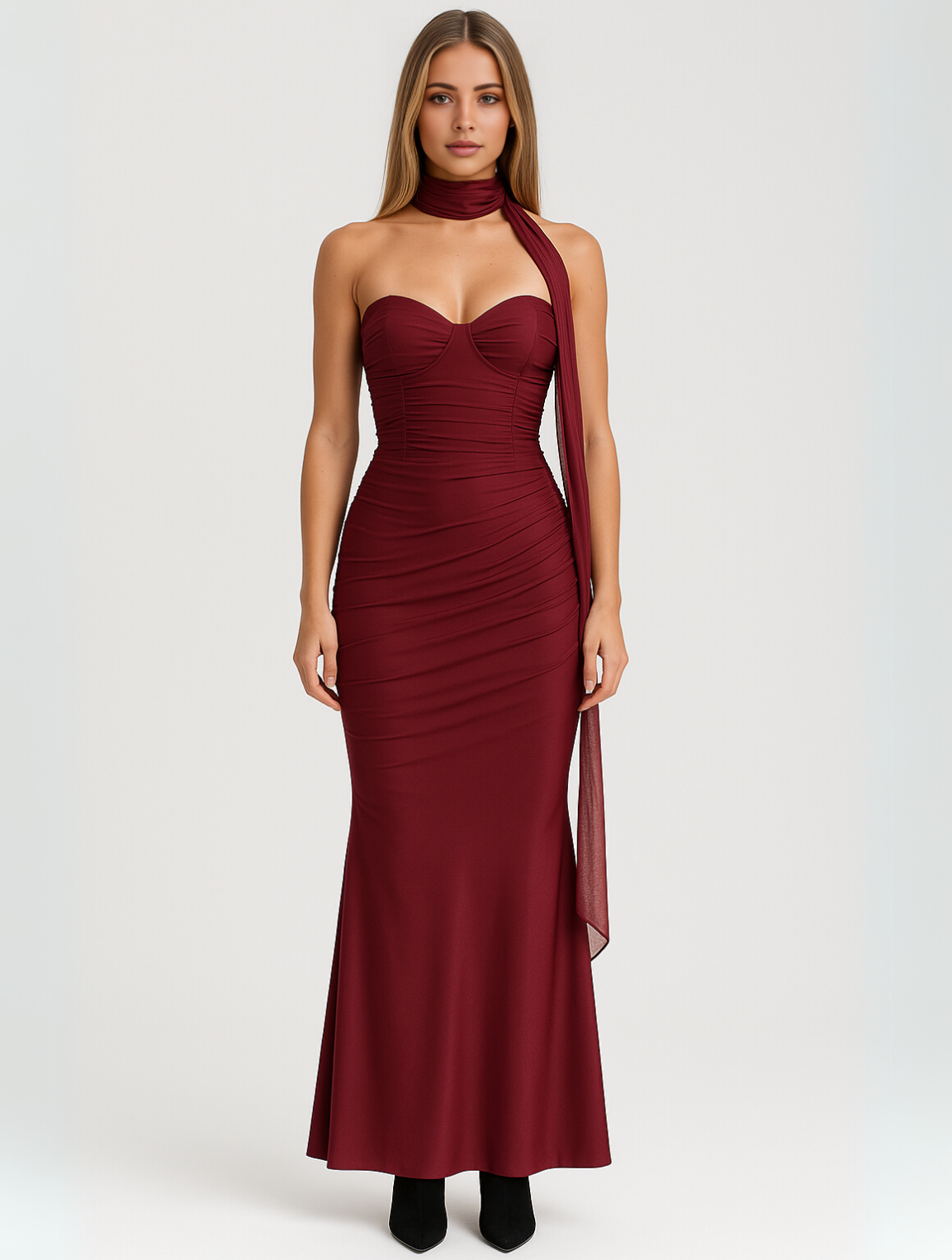 Phyllis | Elegant Strapless Choker Dress - Image 6