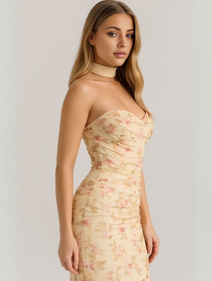 Phyllis | Elegant Strapless Choker Dress - Image 11