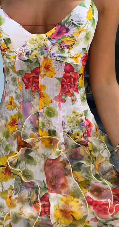 Mariah | Romantic Floral Maxi Dress with Ruffled Tiers - Image 6