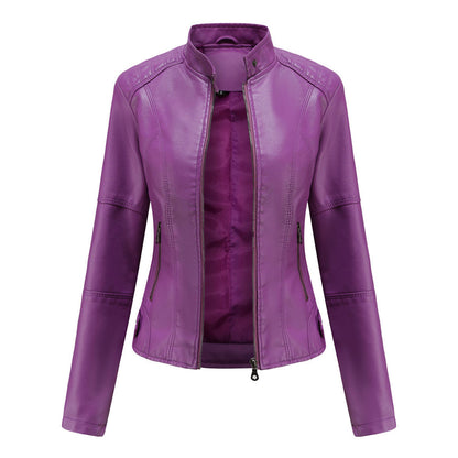 Lillian | Women's Collarless Biker Jacket - Image 5