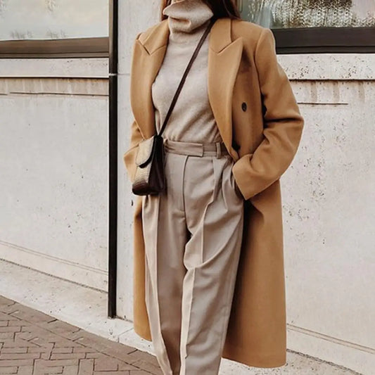 Pam | Women's Double Breasted Long Coat - Image 2