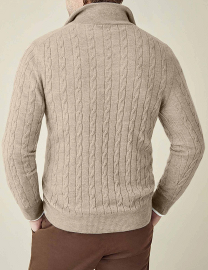 Dawson | Men's Quarter Zip Cable Knit Sweater - Image 13