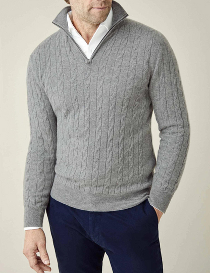 Dawson | Men's Quarter Zip Cable Knit Sweater - Image 14