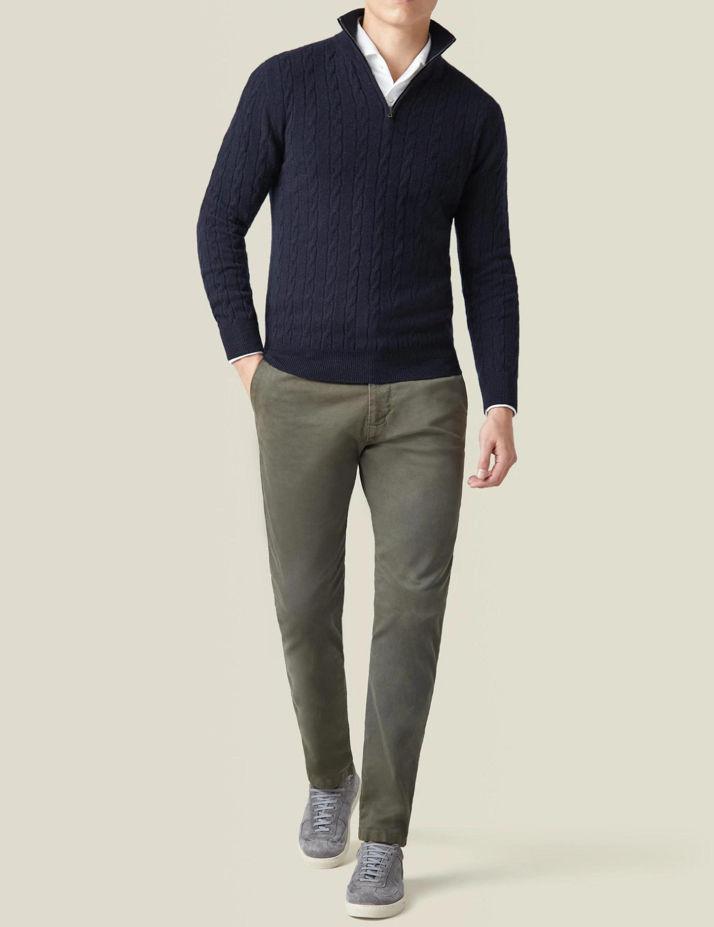 Dawson | Men's Quarter Zip Cable Knit Sweater - Image 6