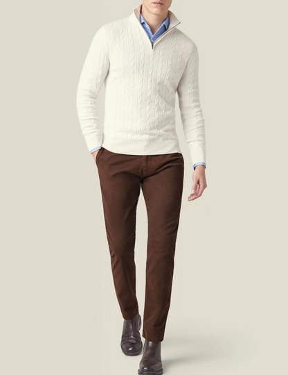 Dawson | Men's Quarter Zip Cable Knit Sweater - Image 8