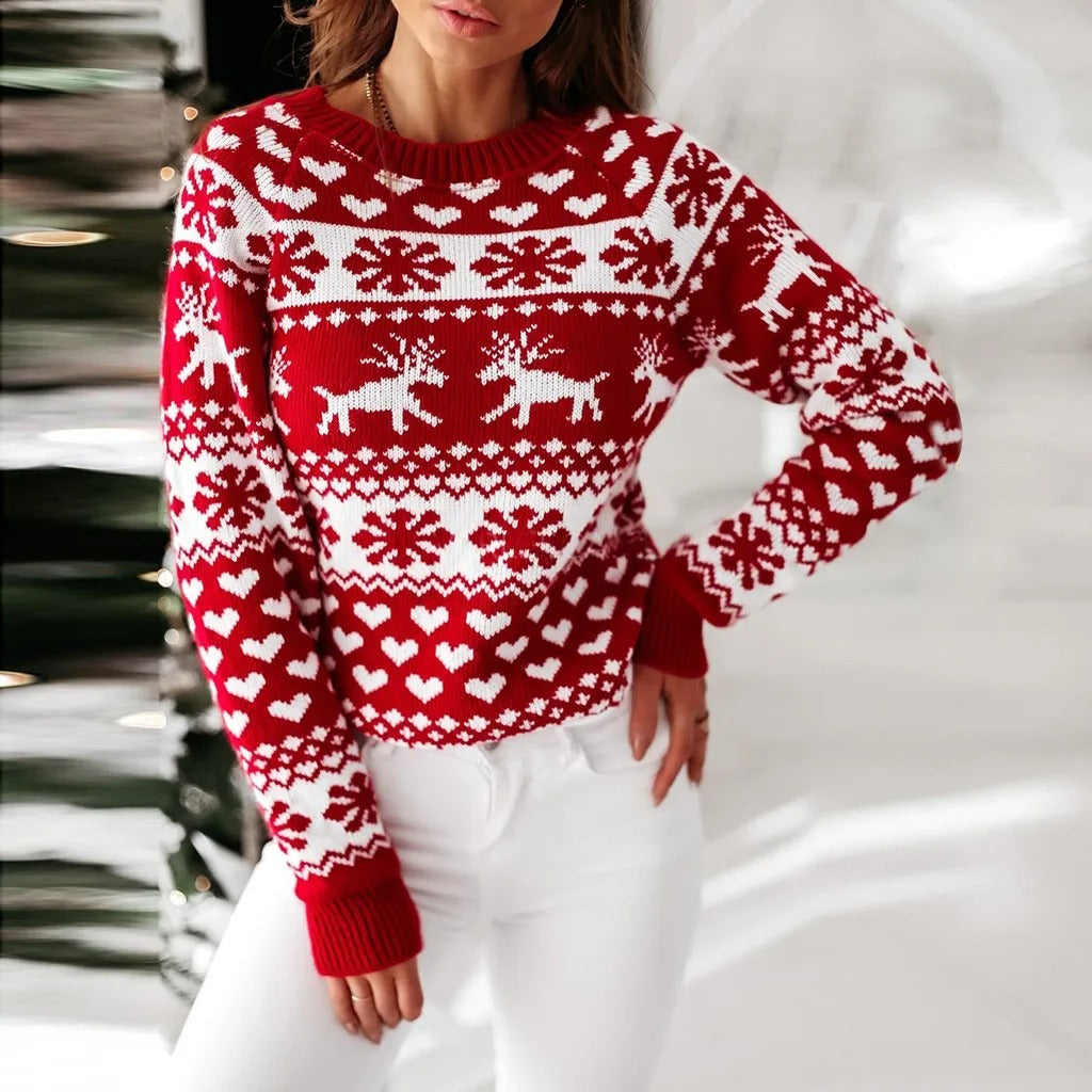 Reese | Women's Fitted Christmas Crewneck Sweater - Image 7