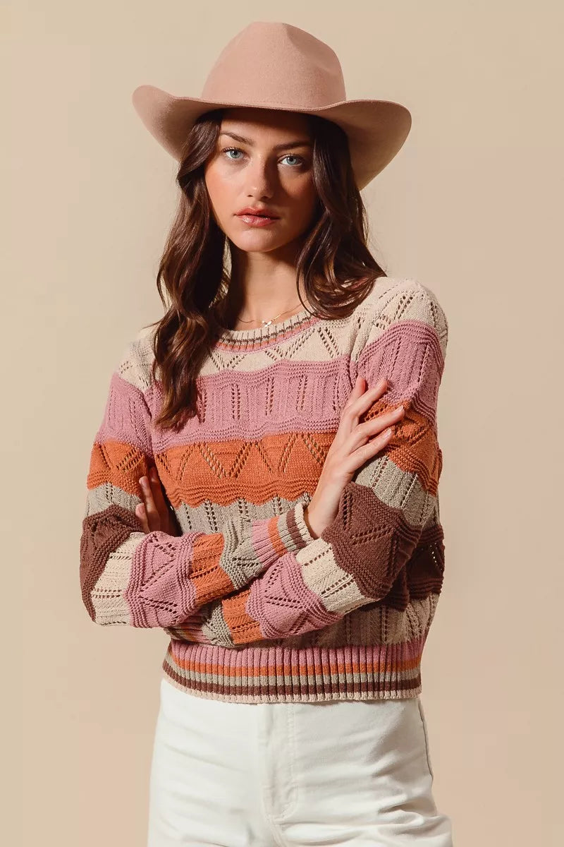 Jamie | Women's Striped Long Sleeve Sweater - Image 6
