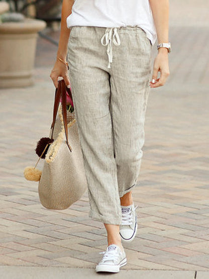 Brianna | Women's Linen Trousers – Comfortable Relaxed Fit – Full Length Casual Pants - Image 1