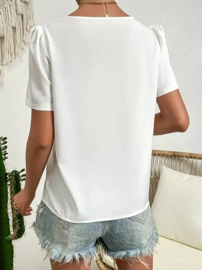 Courtney | Stylish Short-Sleeve Women’s Blouse for Summer - Image 4