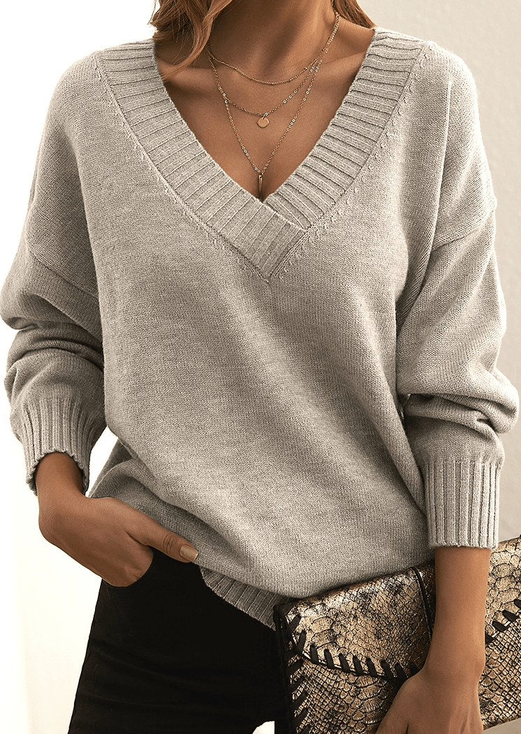 Erin | Women's Oversized V-Neck Sweater - Image 5
