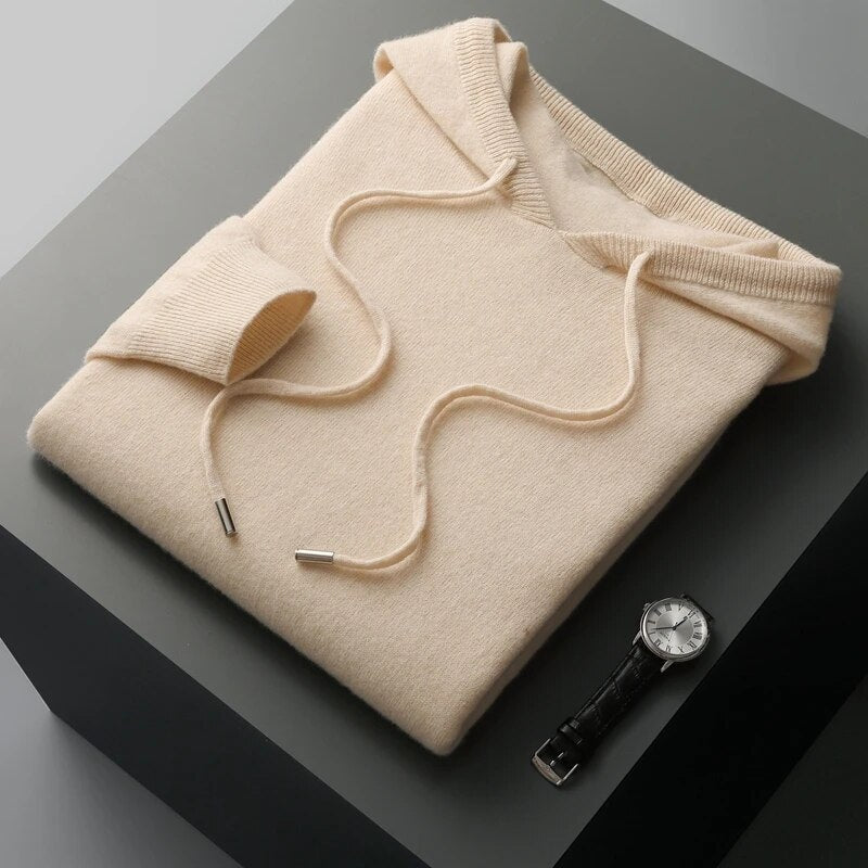 Theo | Men's Drawstring Knit Hoodie Sweater - Image 3