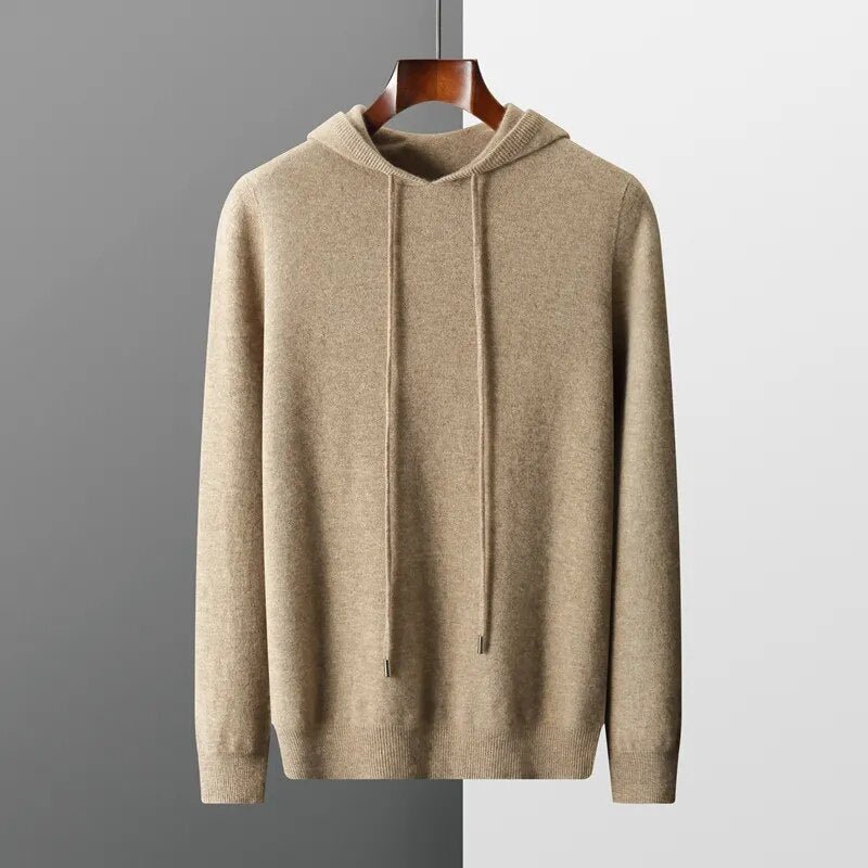 Theo | Men's Drawstring Knit Hoodie Sweater - Image 1