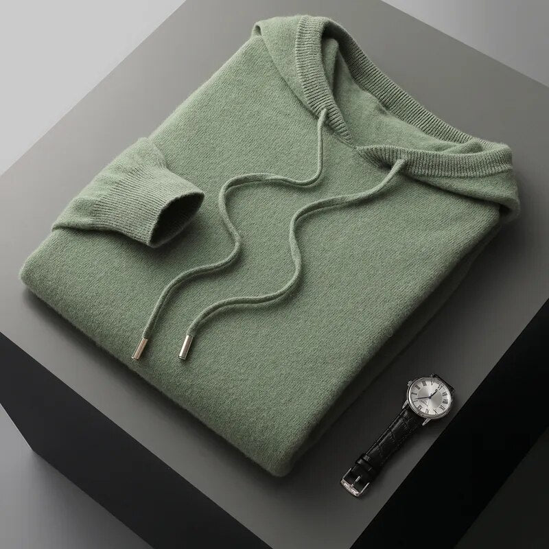 Theo | Men's Drawstring Knit Hoodie Sweater - Image 5