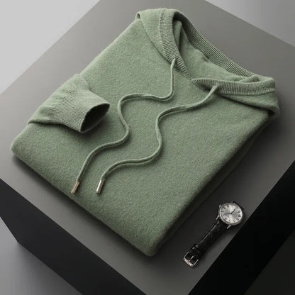 Theo | Men's Drawstring Knit Hoodie Sweater - Image 5