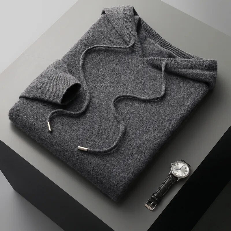 Theo | Men's Drawstring Knit Hoodie Sweater - Image 6