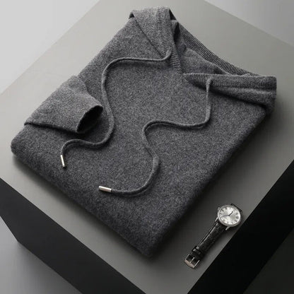 Theo | Men's Drawstring Knit Hoodie Sweater - Image 6