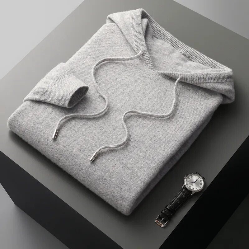 Theo | Men's Drawstring Knit Hoodie Sweater - Image 7