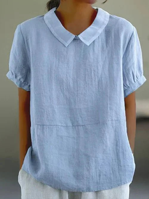 Image of Anne | Women's Peter Pan Collar Relaxed Fit Blouse