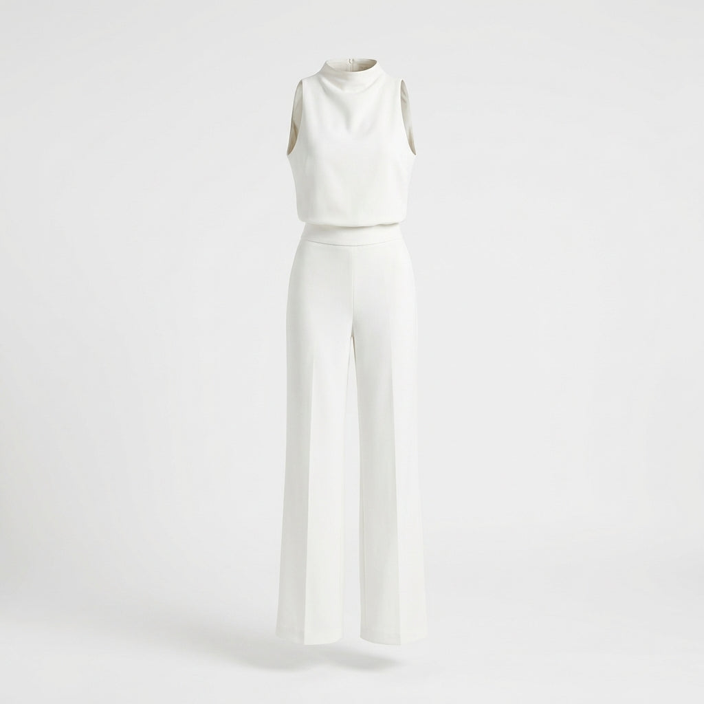 Image of Ava | Women's High Neck Sleeveless Two-Piece Pant Set