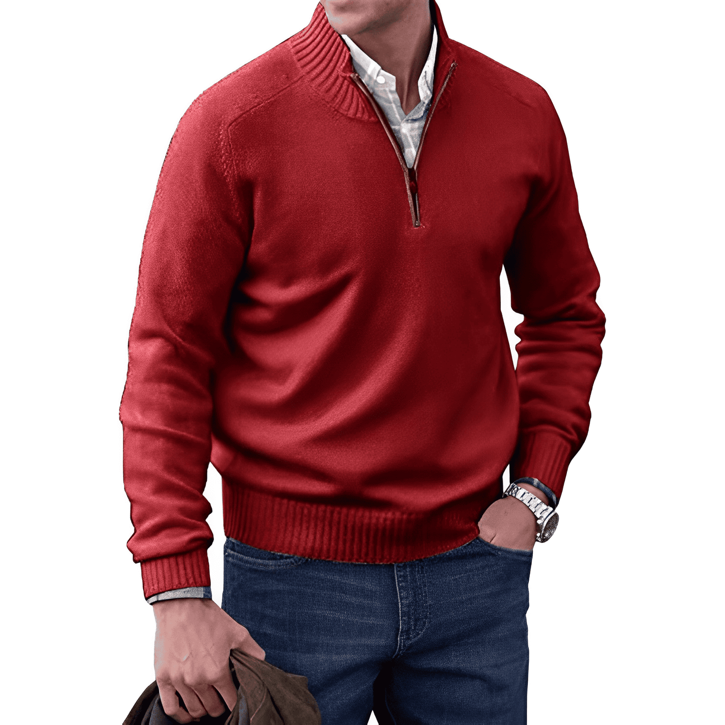 Russell | Men's Quarter-Zip Mock Neck Sweater - Image 10