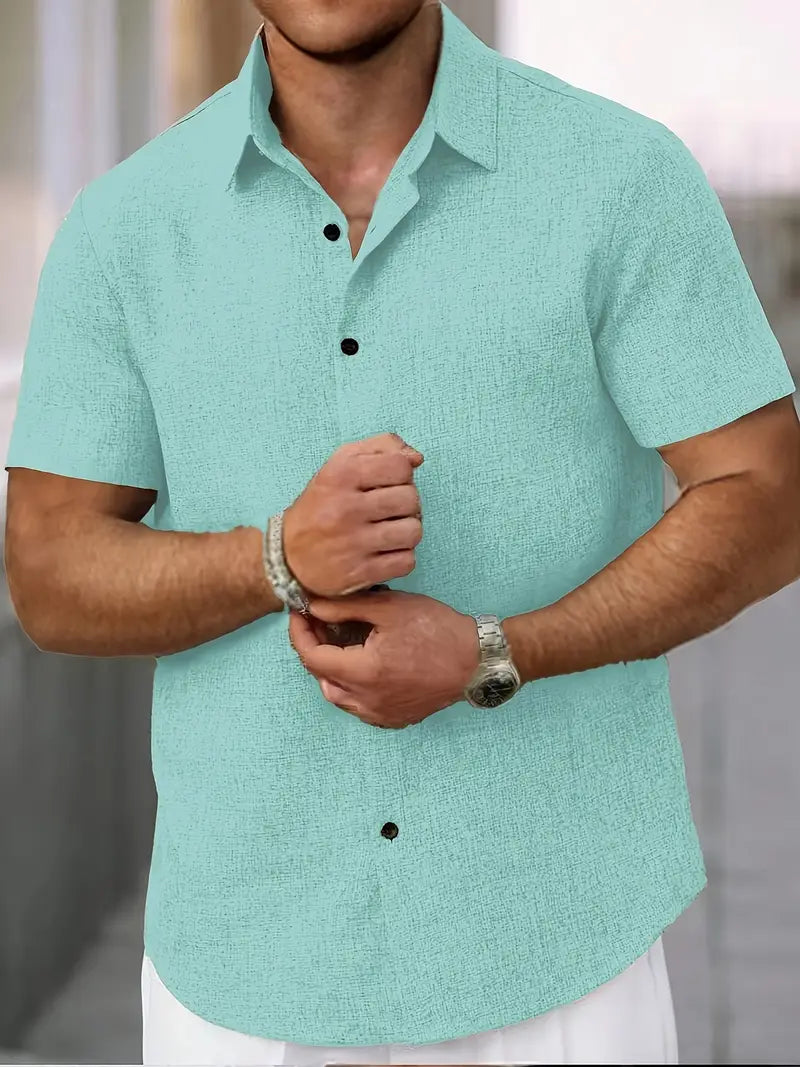 Trey | Classic Michael Linen Short Sleeve Shirt for Men - Image 9