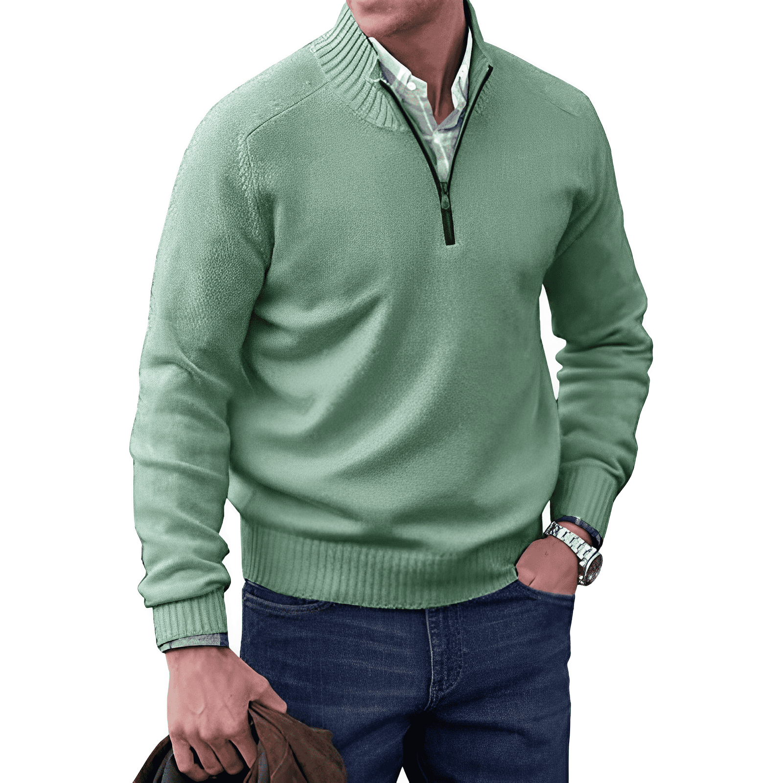 Russell | Men's Quarter-Zip Mock Neck Sweater - Image 9