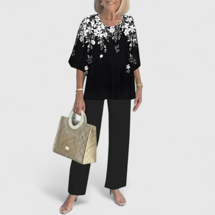 Image of Bella | Women's Relaxed Fit Two-Piece Pant Set