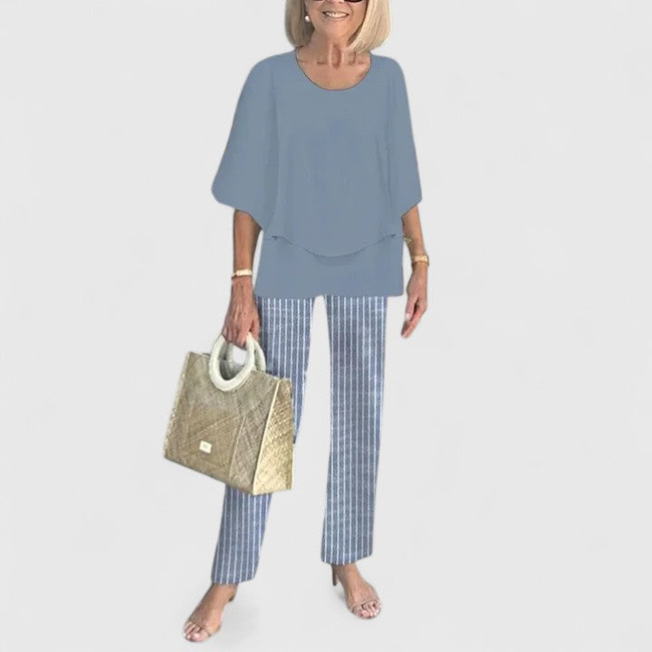 Image of Bella | Women's Relaxed Fit Two-Piece Pant Set