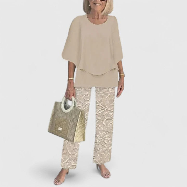 Image of Bella | Women's Relaxed Fit Two-Piece Pant Set