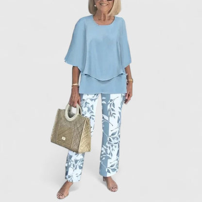 Image of Bella | Women's Relaxed Fit Two-Piece Pant Set