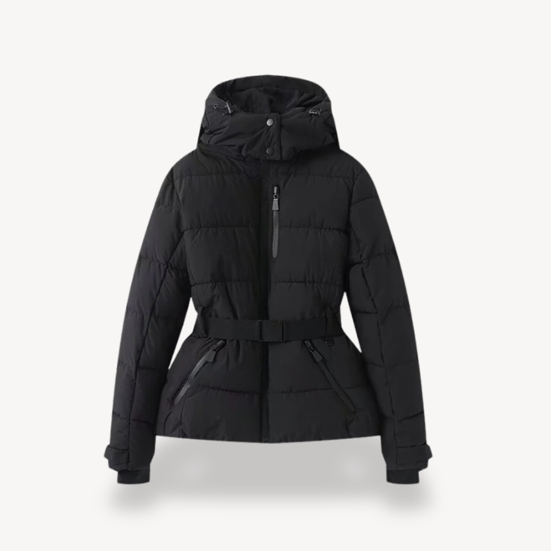 Riley | Women's Hooded Belted Puffer Jacket - Image 14
