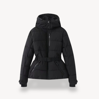 Riley | Women's Hooded Belted Puffer Jacket - Image 14