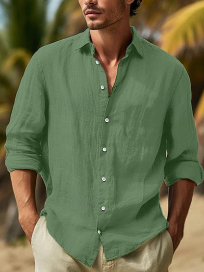 Leonard | Stylish William Linen Long Sleeve Shirt for Men - Image 5