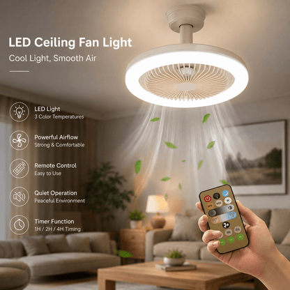 BREEZELIGHT – Ceiling Fan with Lamp Socket and Remote Control