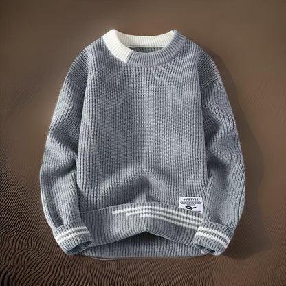 Josephus | Men's Striped Relaxed Fit Sweater - Image 2