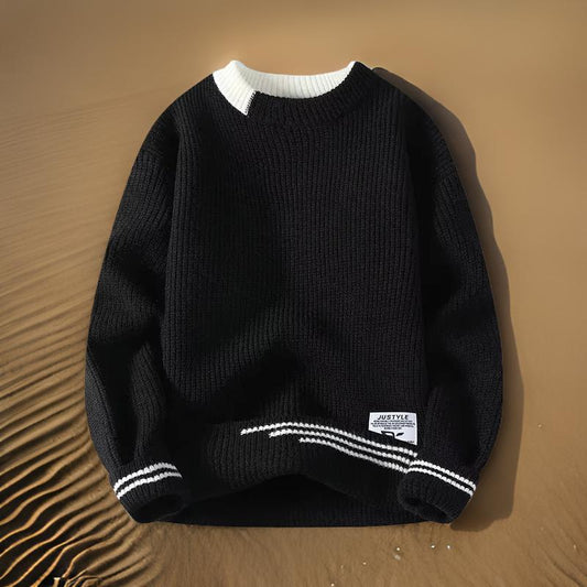 Josephus | Men's Striped Relaxed Fit Sweater - Image 1