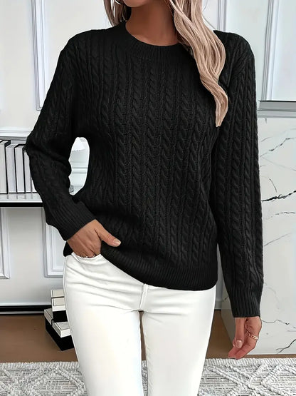 Esther | Women's Long Sleeve Cable Knit Sweater - Image 4