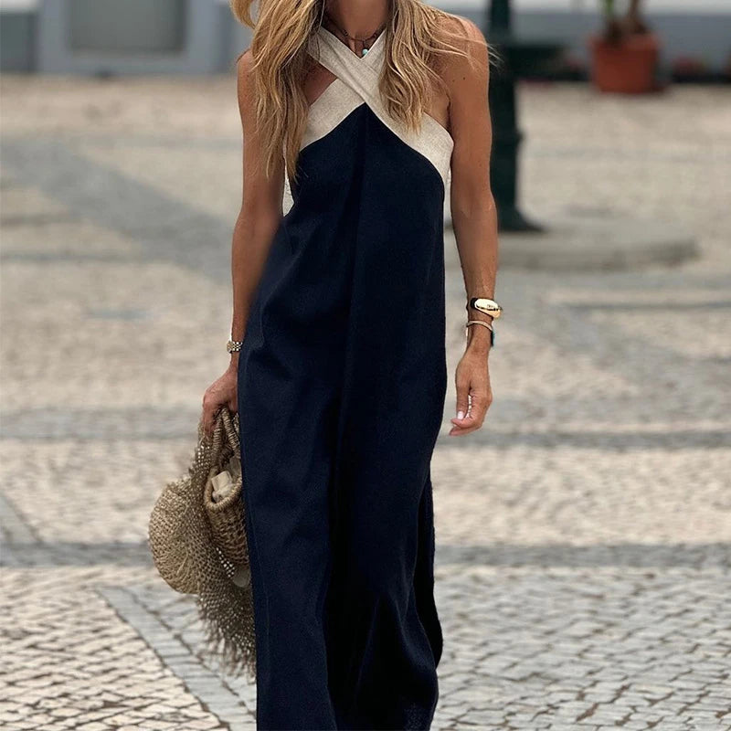 Camille | Elegant Maxi Cross Neck Dress for Special Occasions - Image 1