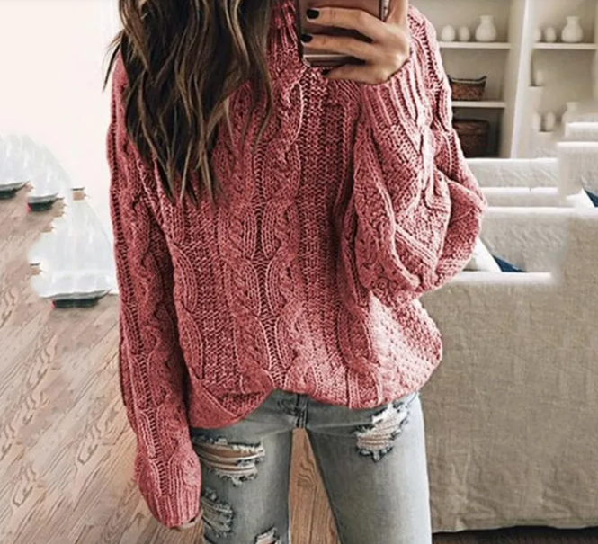 Camille | Women's Off-the-Shoulder Cable Knit Sweater - Image 2