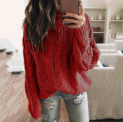 Camille | Women's Off-the-Shoulder Cable Knit Sweater - Image 2