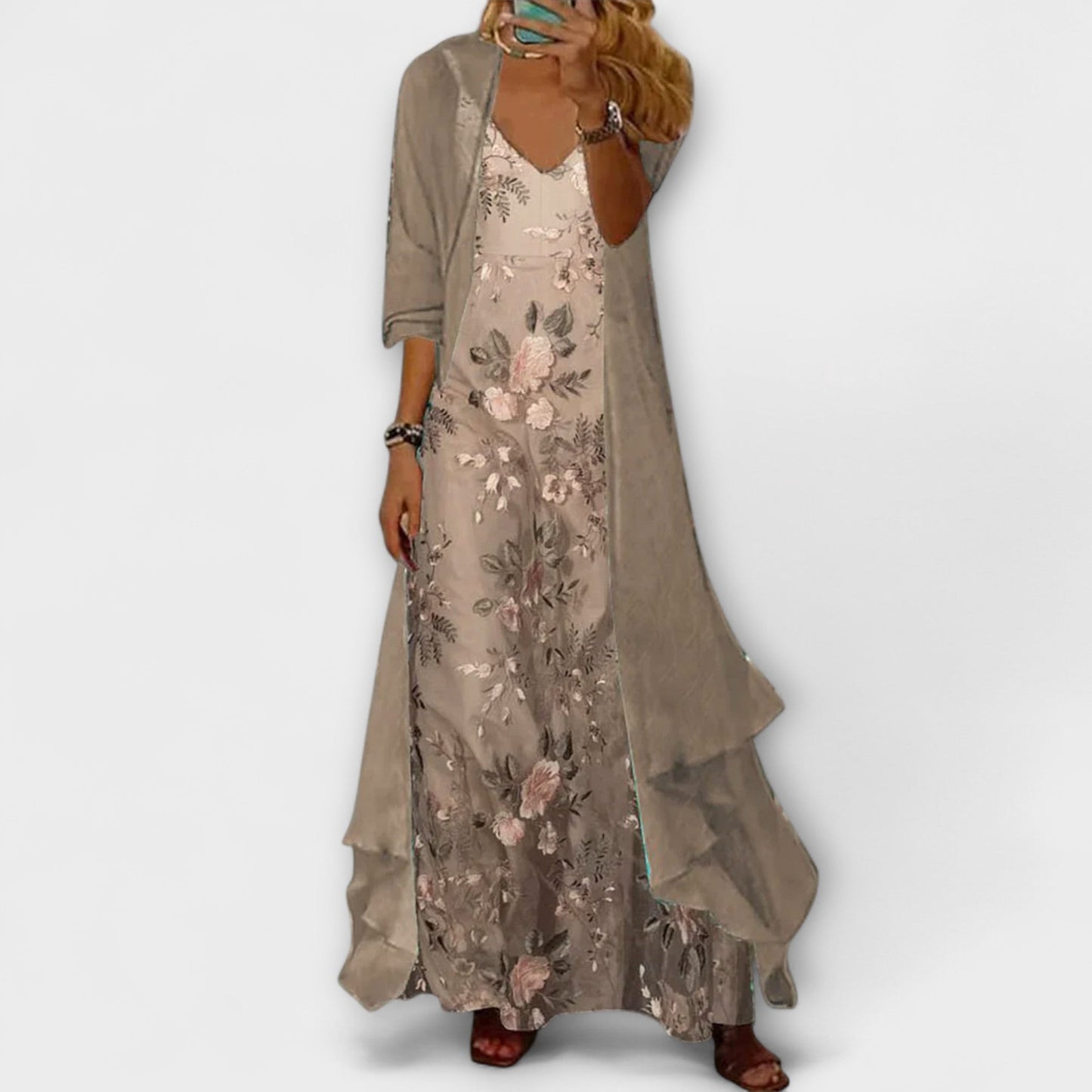 Image of Catherine | Women's V-Neck Sleeveless Maxi Dress