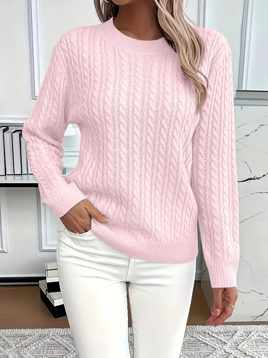 Esther | Women's Long Sleeve Cable Knit Sweater - Image 1