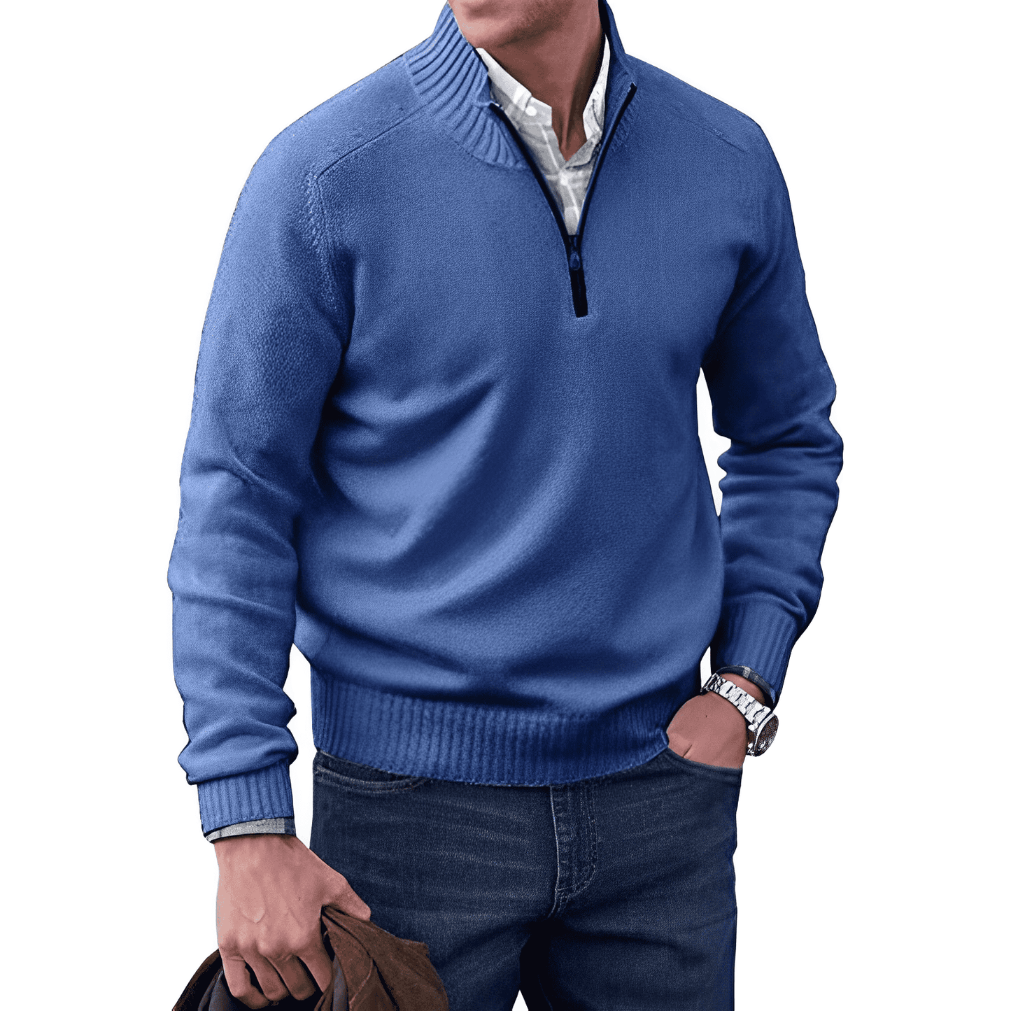 Russell | Men's Quarter-Zip Mock Neck Sweater - Image 5