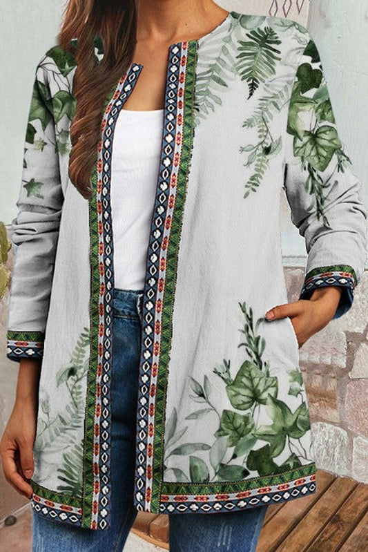 Judie | Women's Floral Print Open Front Cardigan - Image 1