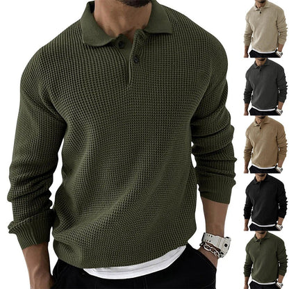 Demetrius | Men's Long Sleeve Polo Sweater - Image 1