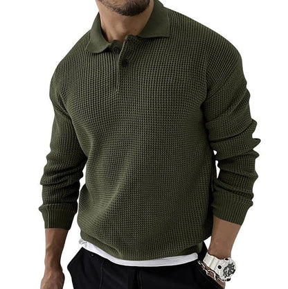 Demetrius | Men's Long Sleeve Polo Sweater - Image 6
