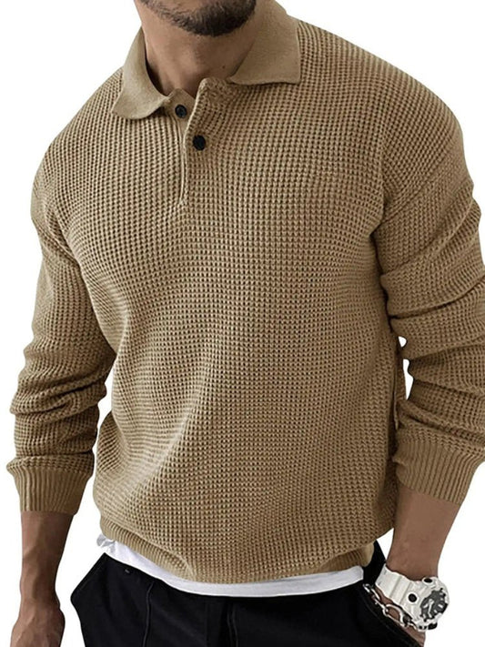 Demetrius | Men's Long Sleeve Polo Sweater - Image 2