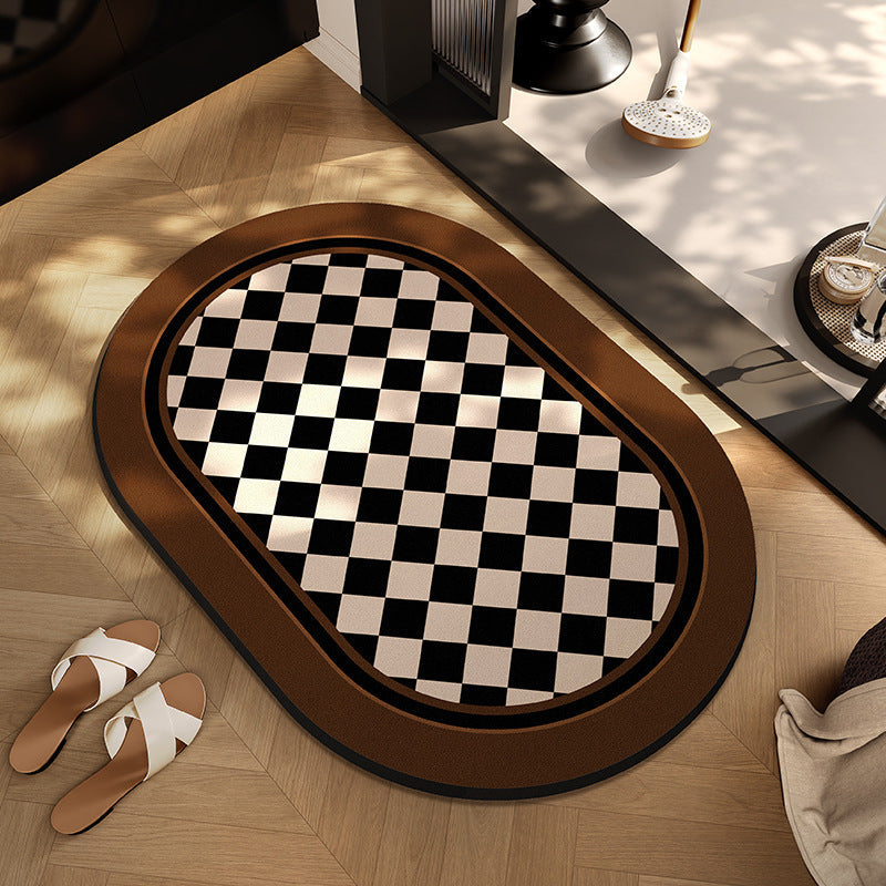 Checkerboard Pattern Entryway Mat