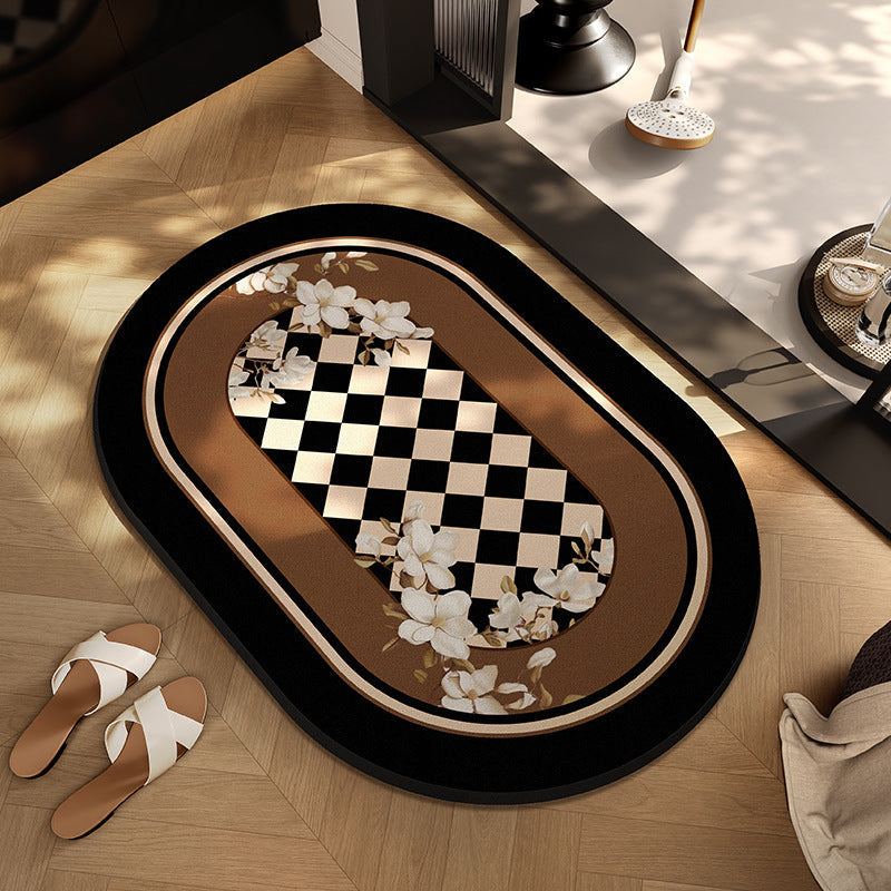 Checkerboard Pattern Entryway Mat